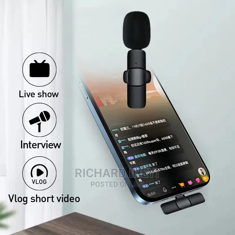 Lavalier Wireless Microphone For iPhone Android Mobile