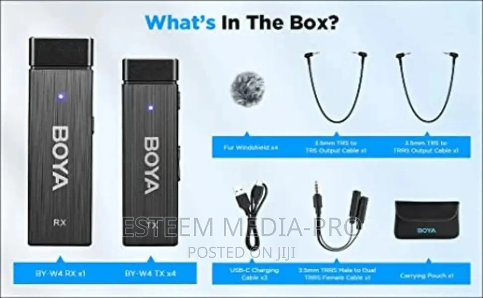 BOYA 2.4ghz 4-Channel Wireless Microphone System Ultracompac