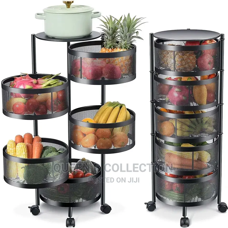 Rotating Fruits and Vegetables Metal Storage Rack.