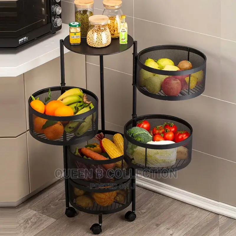 Rotating Fruits and Vegetables Metal Storage Rack.