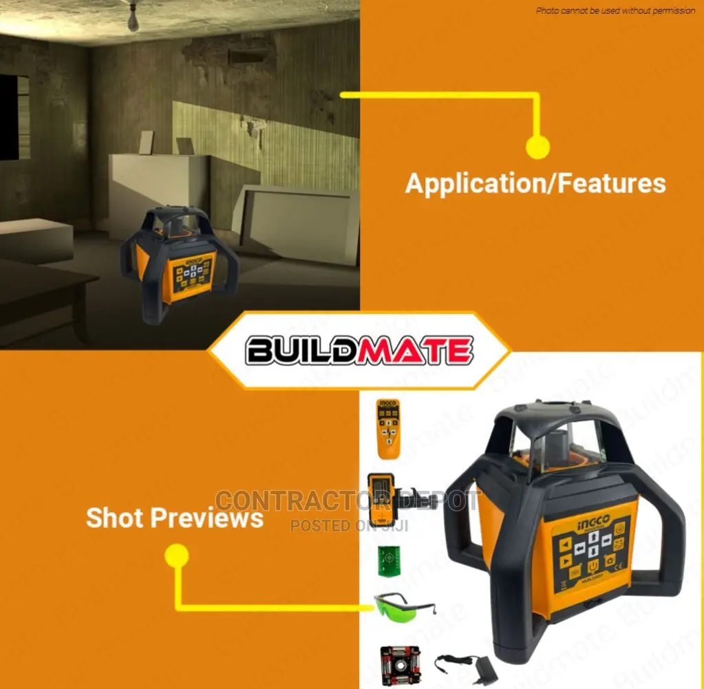 Ingco Self Line Rotary Laser Level Green Laser With Trpod