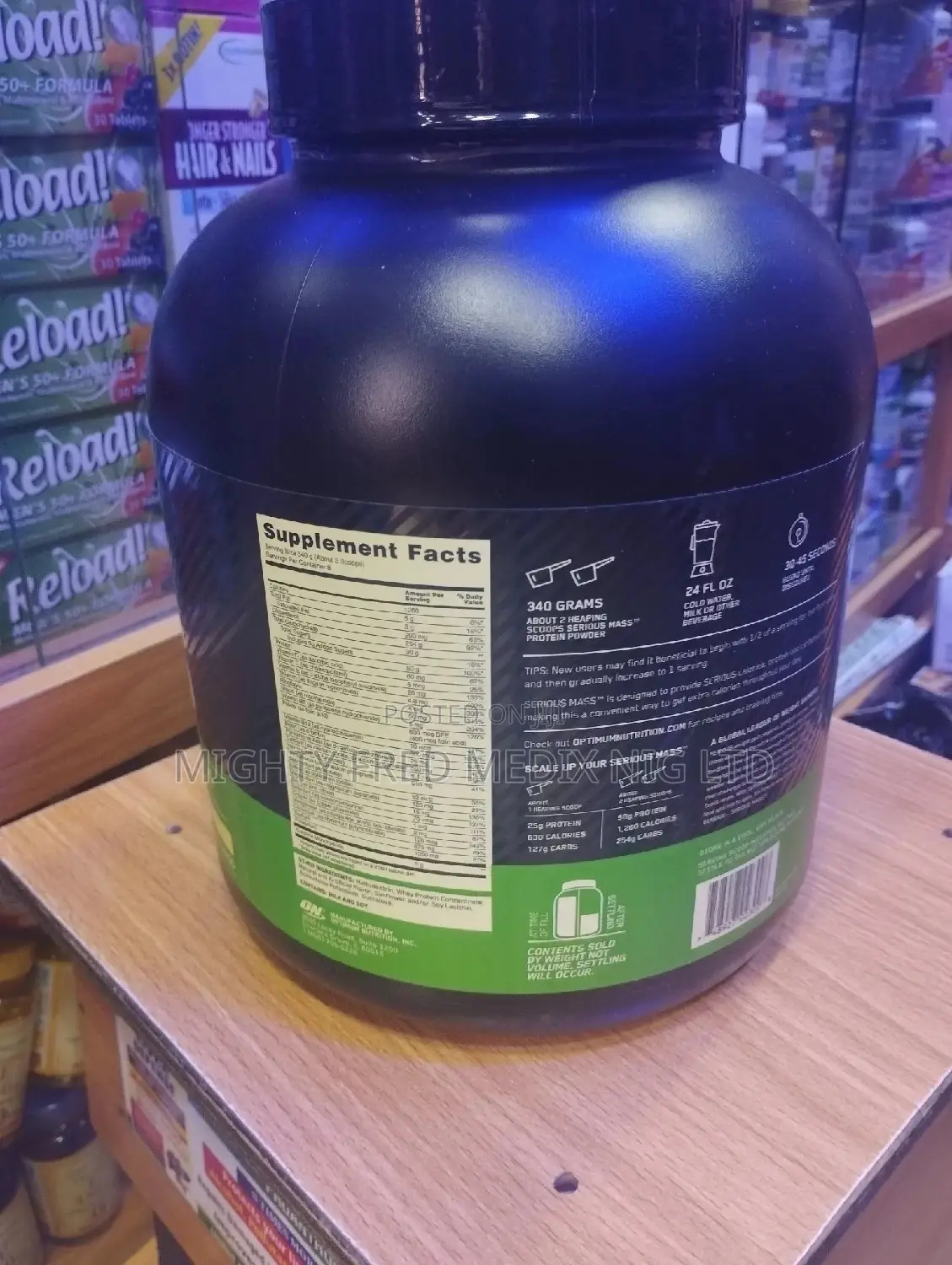 Optimum Nutrition Serious Mass Gainer 6lb Vanilla Flavour