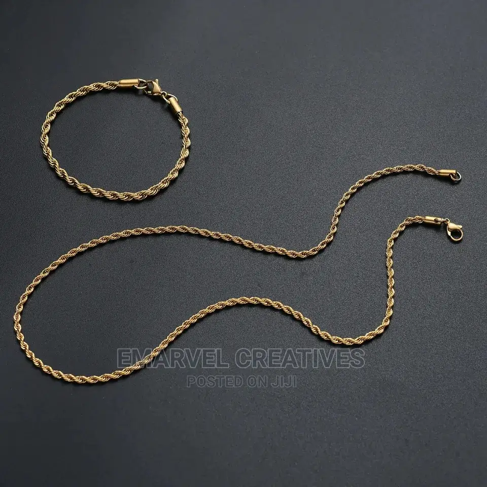 316L Stainless Steel Twist Chain Necklace Bracelet