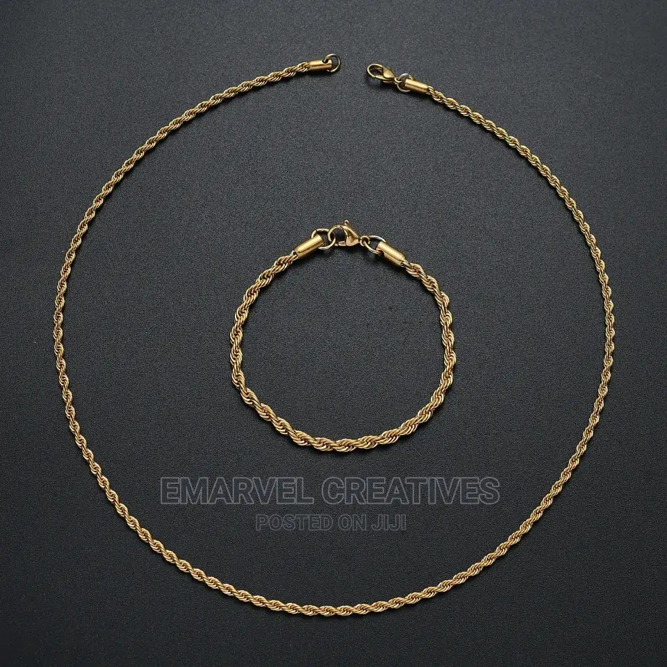 316L Stainless Steel Twist Chain Necklace Bracelet