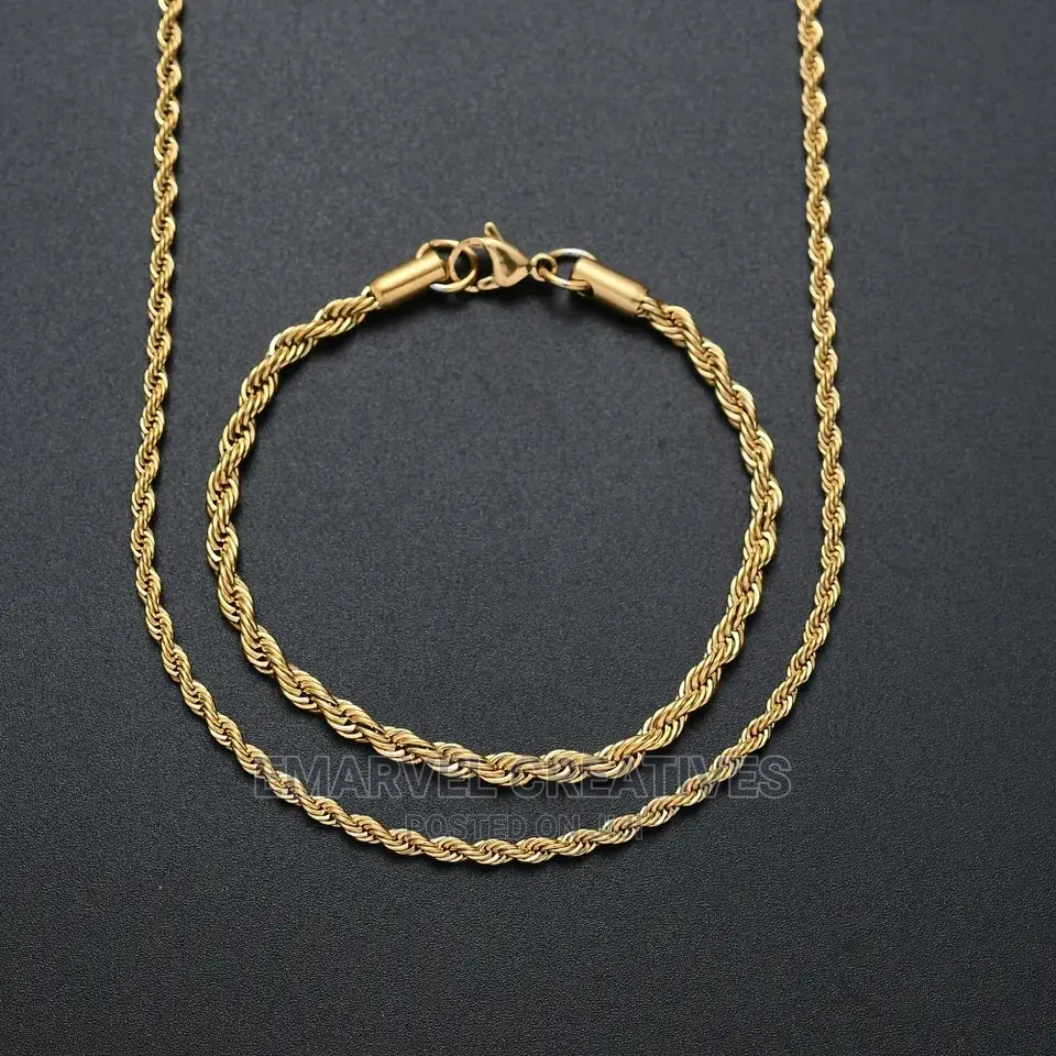 316L Stainless Steel Twist Chain Necklace Bracelet