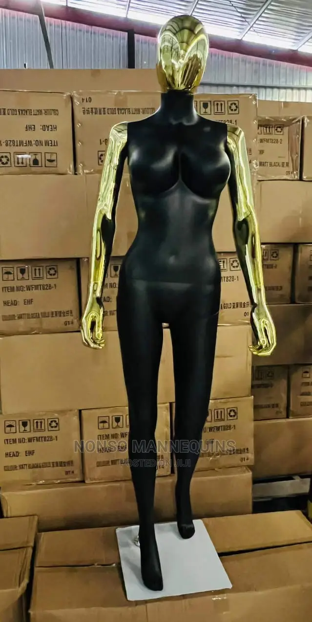 Size 8 Female Gold and Black Mixed Body Mannequin