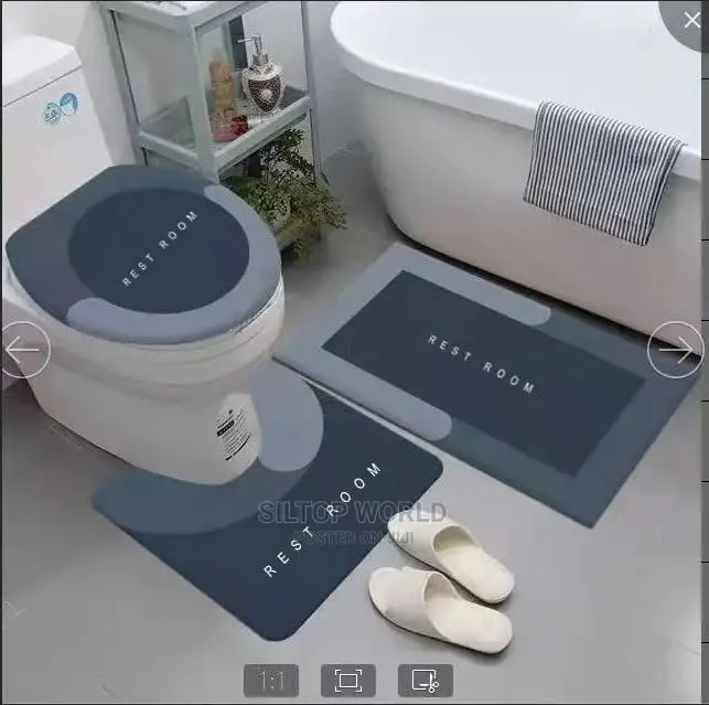 3 in 1 Rubber Water Absorber Toilet Mat