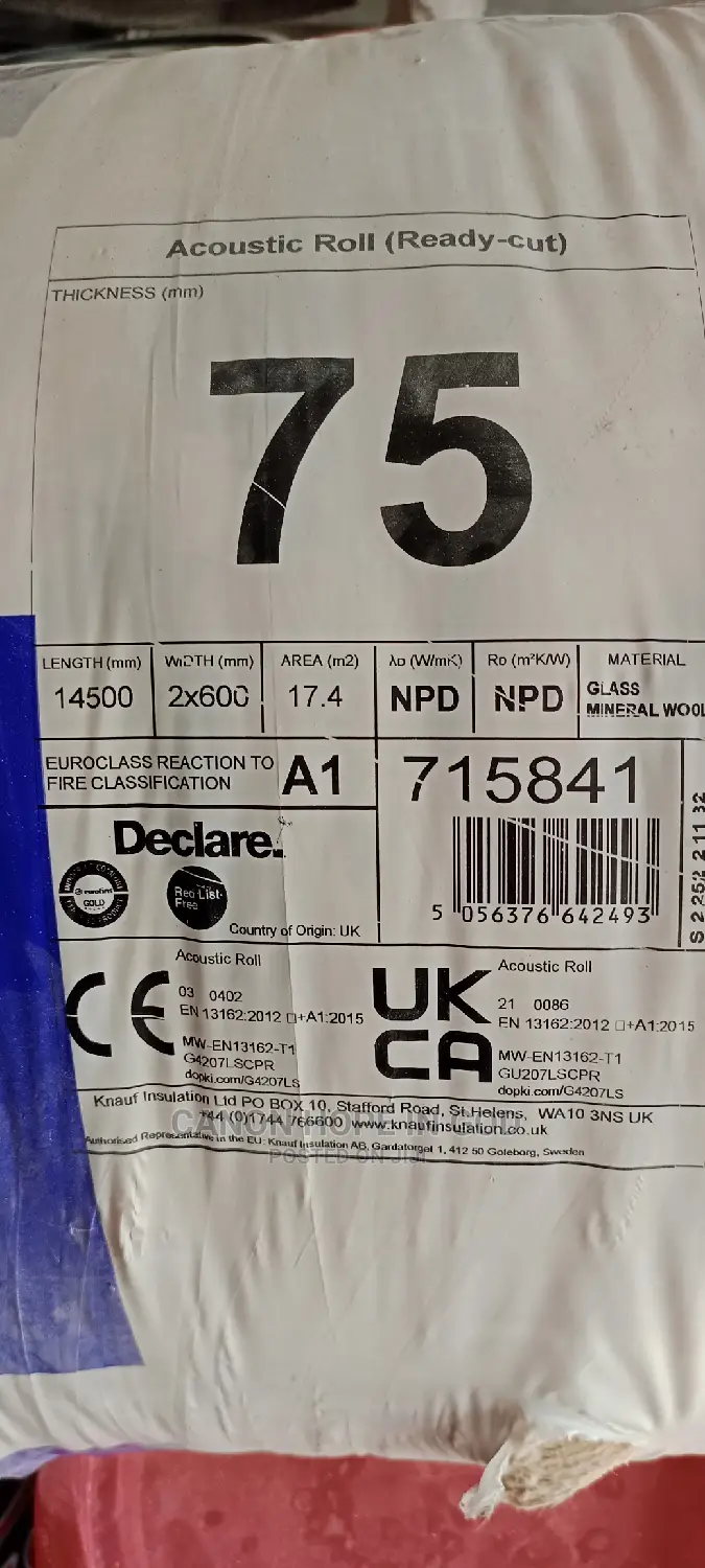 Knauf Acoustic Insulation Rolls 75mm