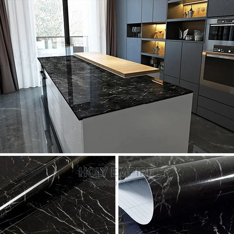 Marble Vinyl Waterproof Wallpaper for Bathroom Table Kitchen