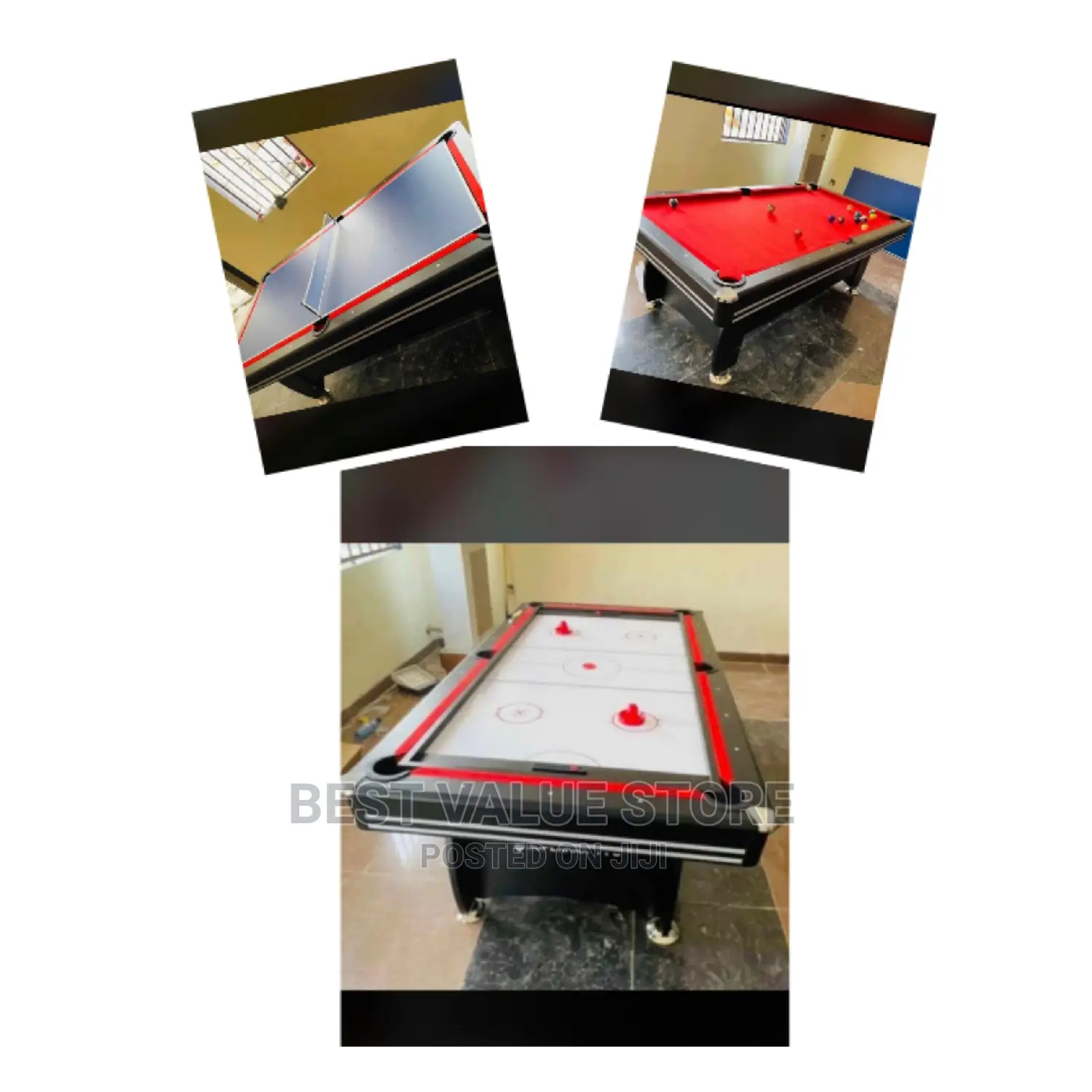 3in1 Snooker Air-Hockey Table Tennis With All Accessories Ea
