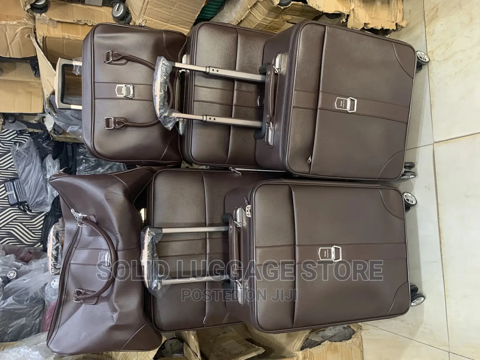 Set of 6 Leather Boxes