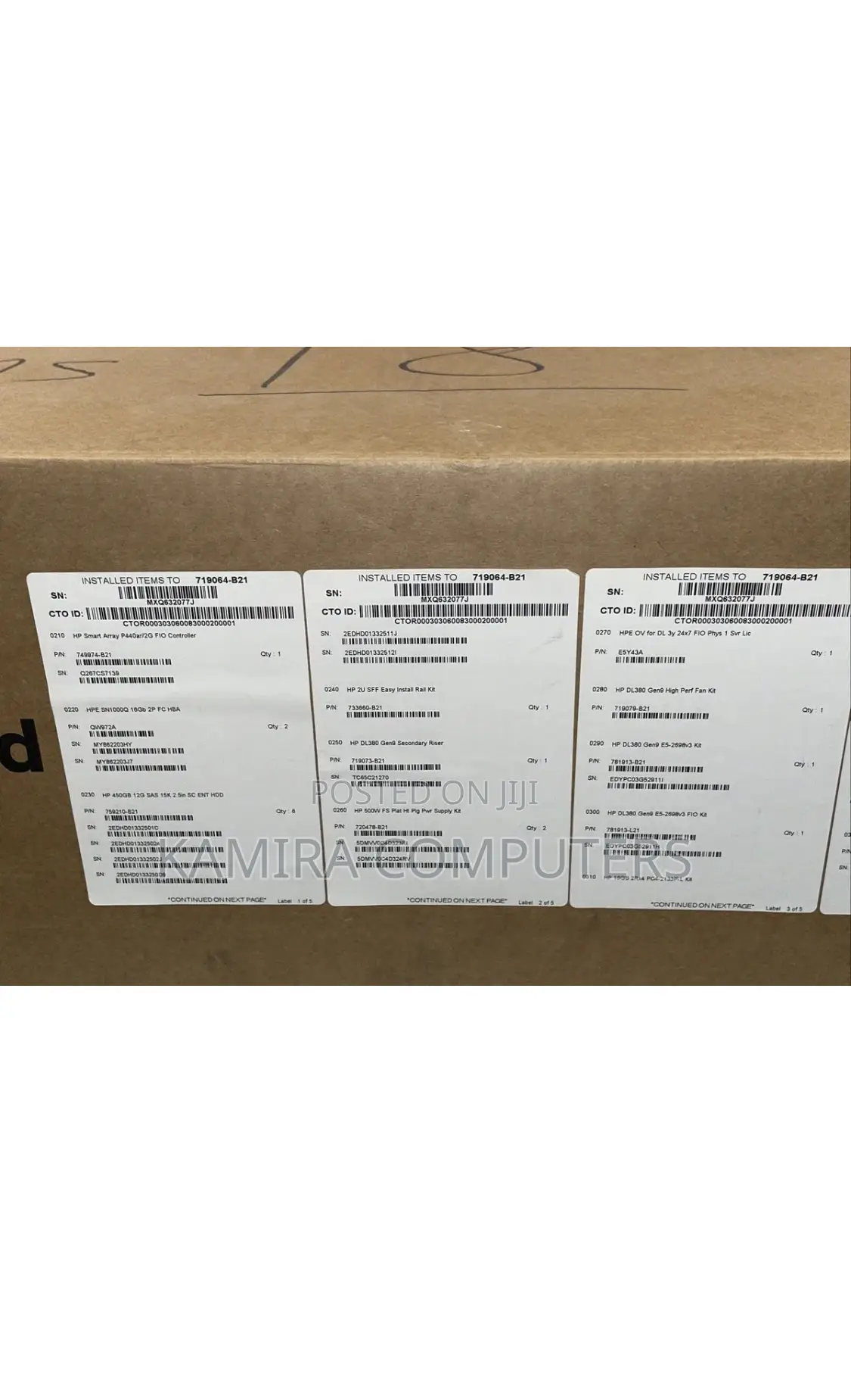 New Server HP ProLiant DL380 Gen9 64GB Intel Xeon HDD 2T