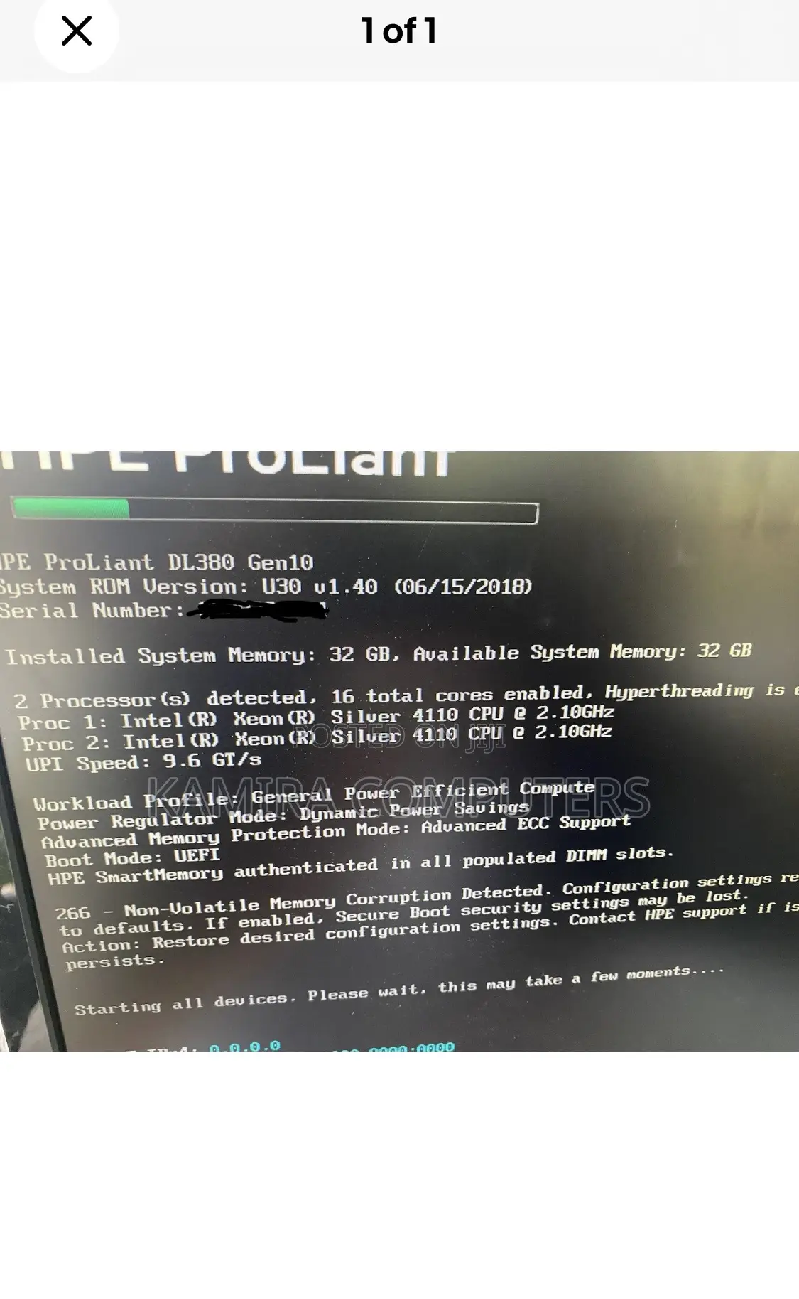 New Server HP ProLiant DL380 Gen10 64GB Intel Xeon HDD 2T