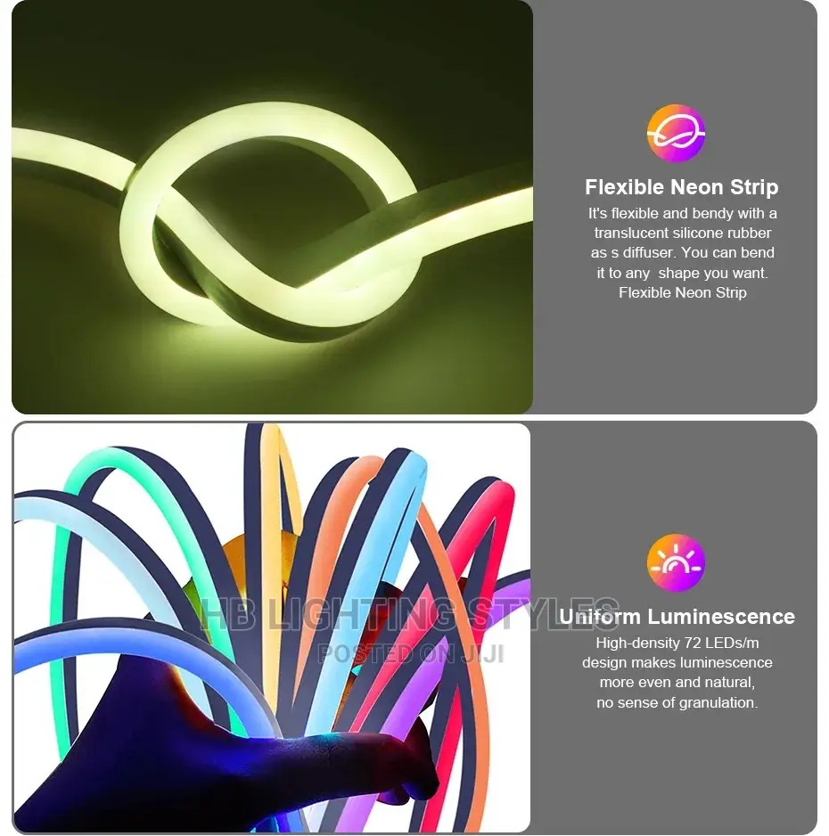 RGB LED Neon Strip 5050 Flexible Ribbon Light