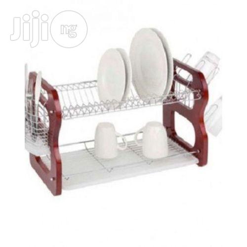 2step Wooden/Stainless Dish Rack