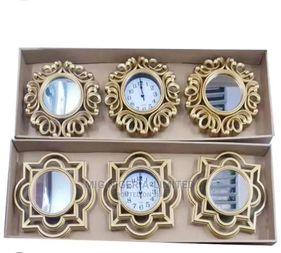 Mirror and Clock 3pcs in a Sets Fashion Home Decoration Set