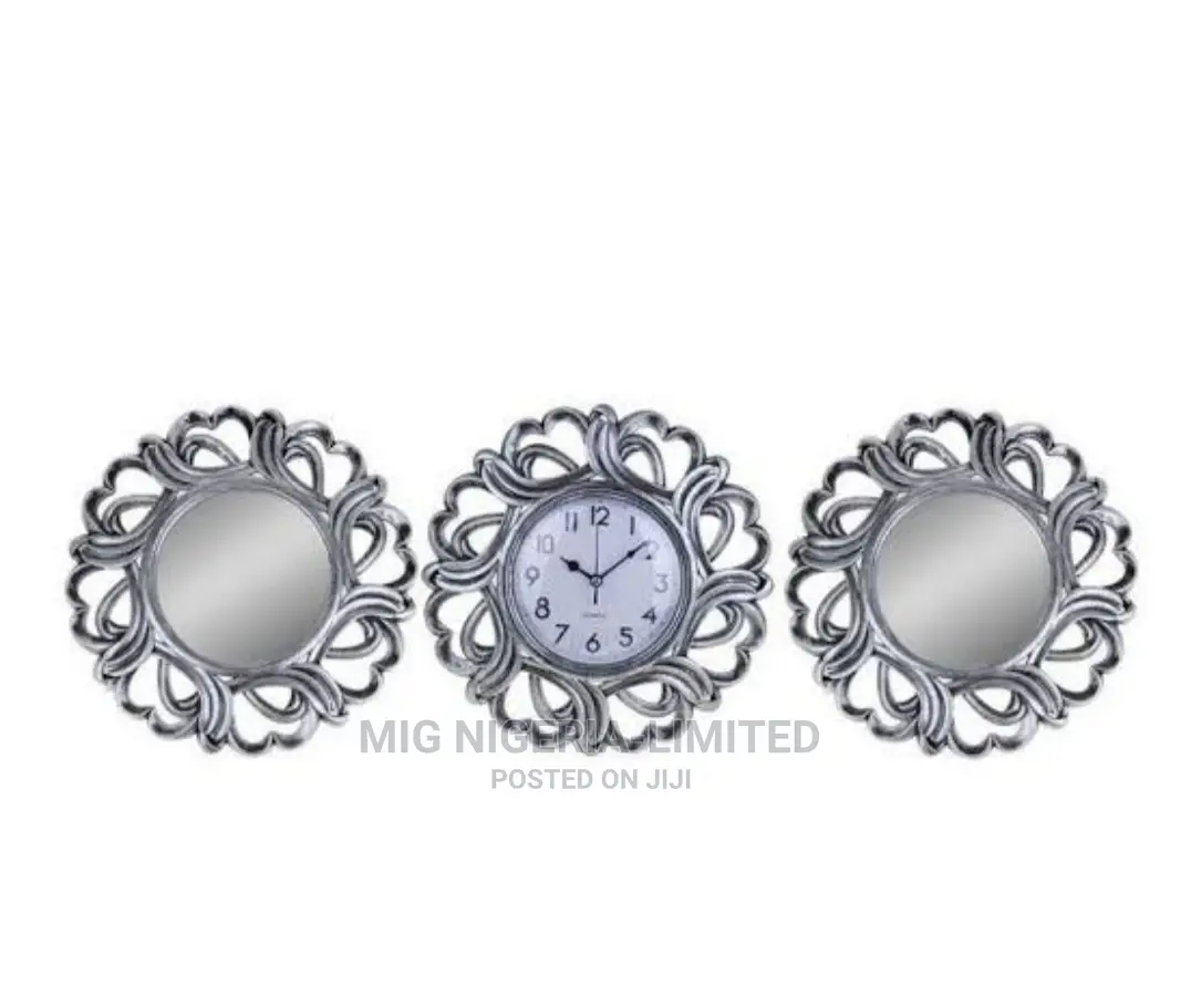 Mirror and Clock 3pcs in a Sets Fashion Home Decoration Set