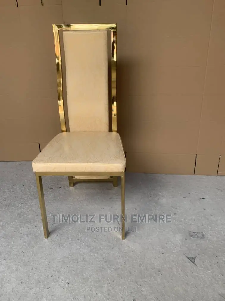 Classic Modern Dining Chair With Golden Frame.