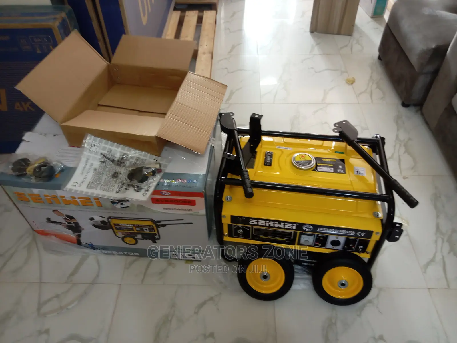 Brand-New Senwei 2-Tyres Petrol House Generator-4.5kva