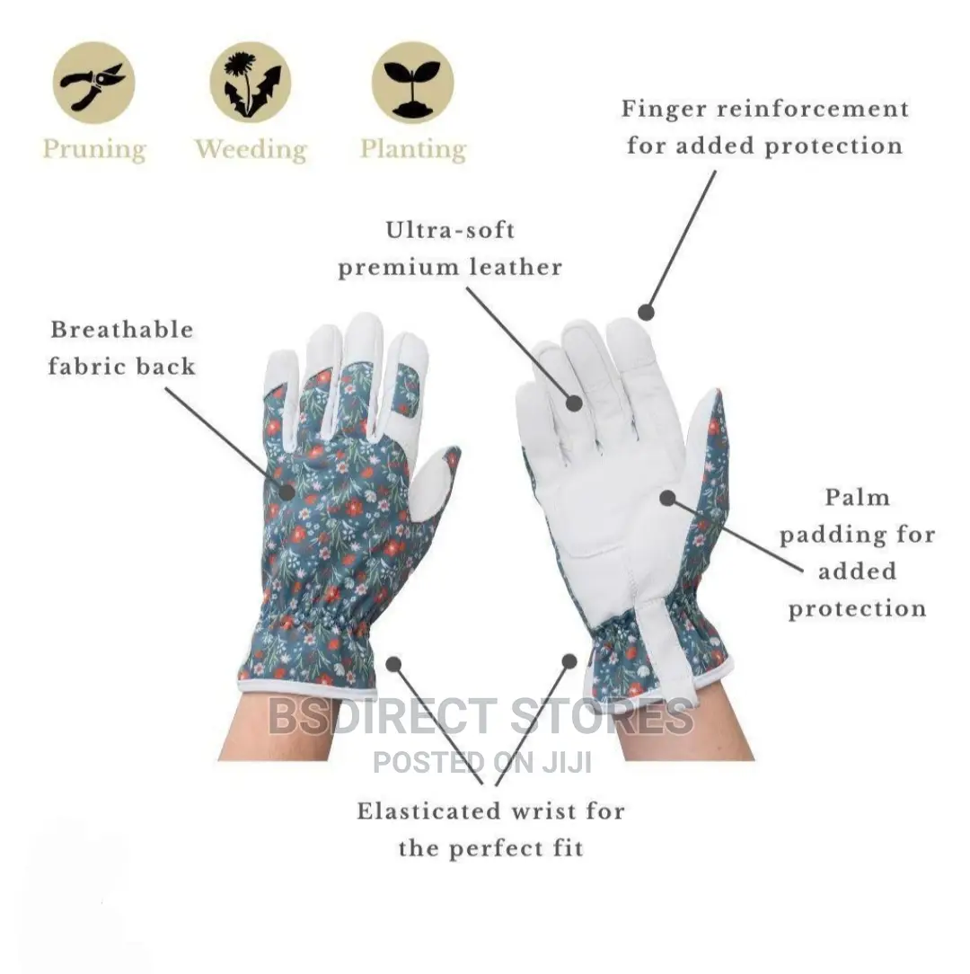Kent And Stowe Leather Ladies Gardening Gloves Meadow Flower