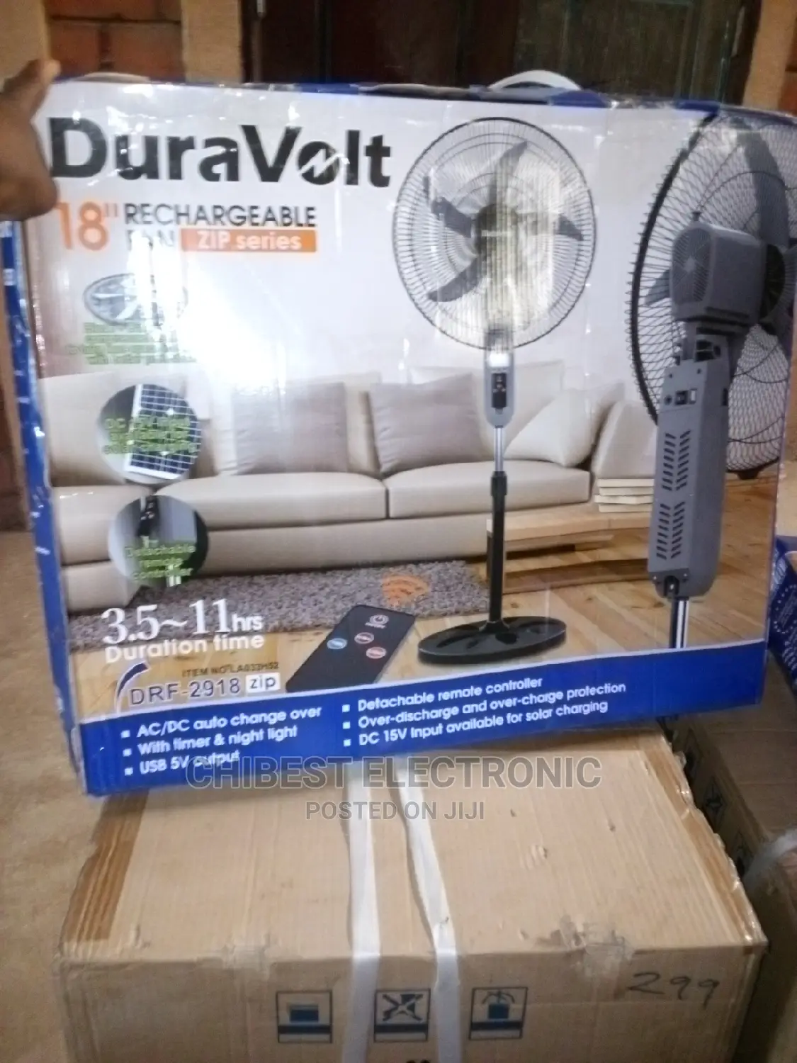 Duravolt Recharge Fan 18 Inches With a Year Warranty