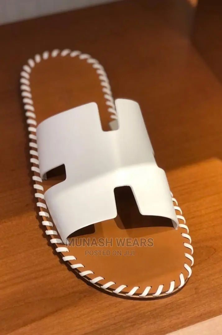 Italian Hermes Leather Slipers
