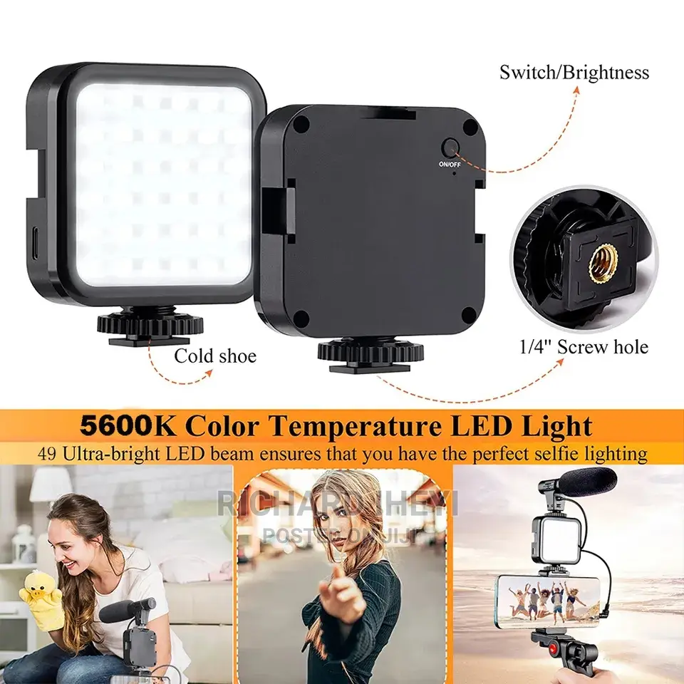 Vlogging Kit With Light + Microphone + Tripod + Phone Holder