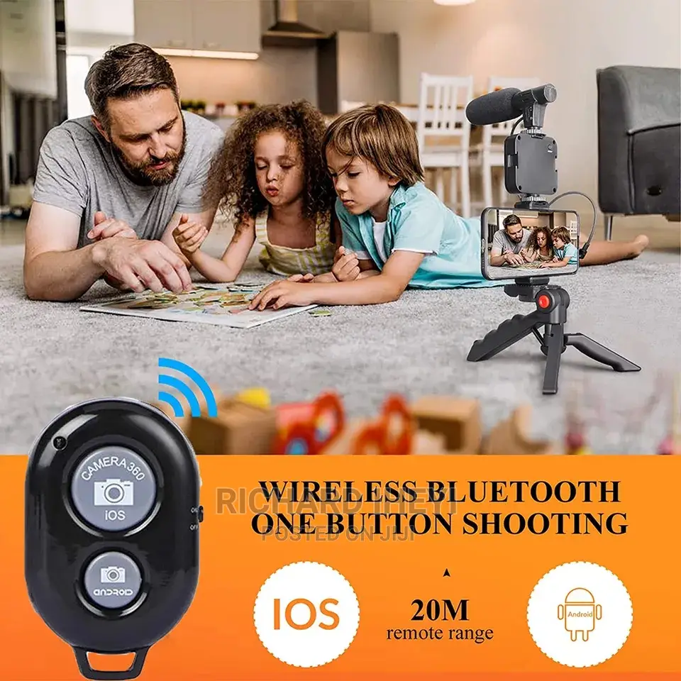 Vlogging Kit With Light + Microphone + Tripod + Phone Holder