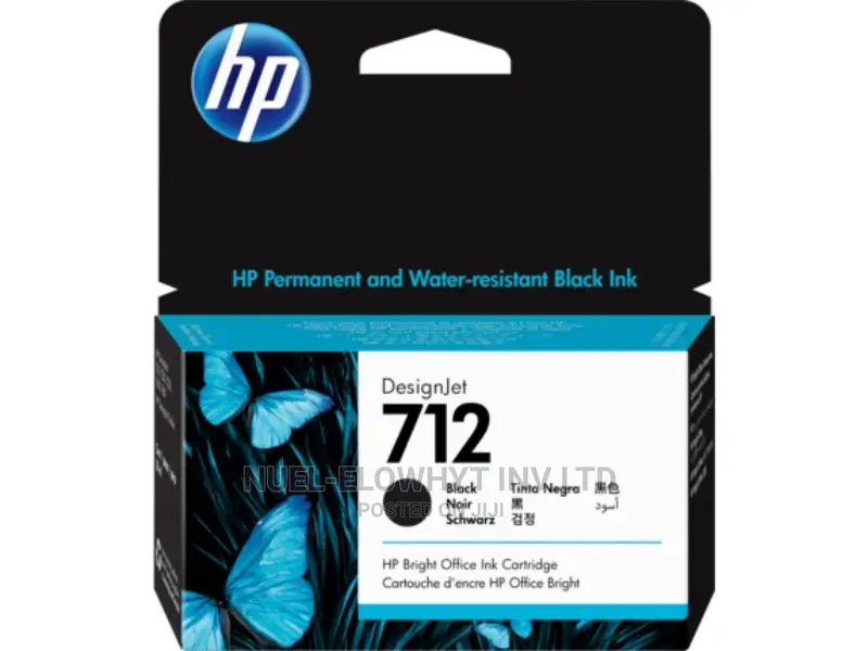 HP 712 38-Ml Black Designjet Ink Cartridge (3ED70A)