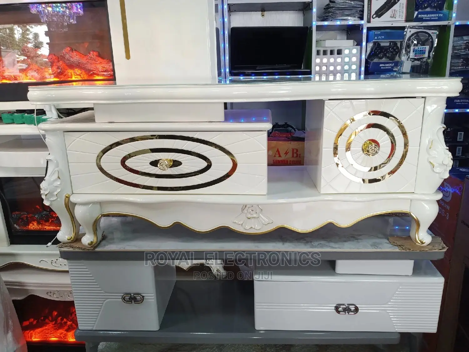 Standard Royal Imported Tv Stand With Drawers and Marble Top