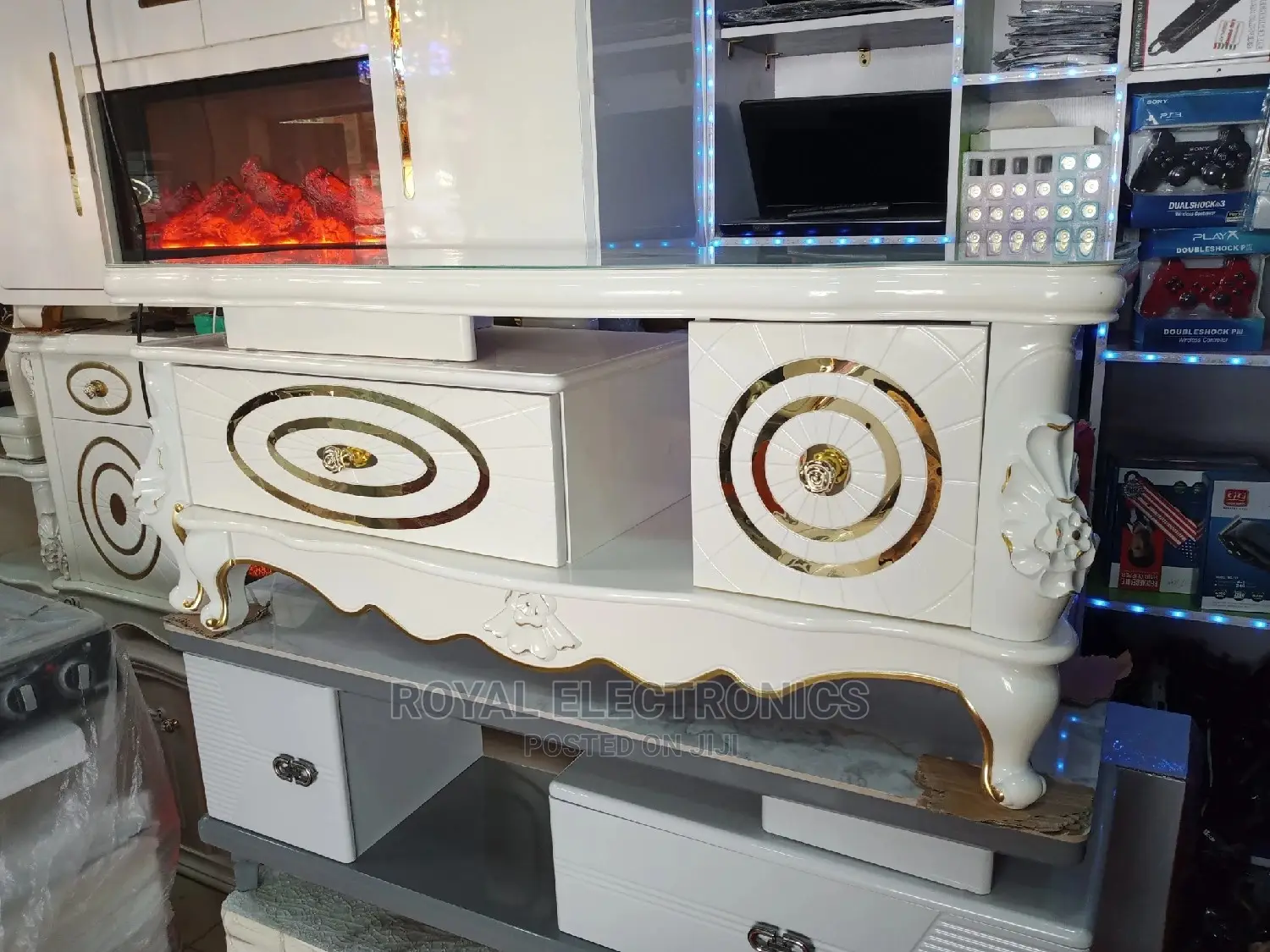 Authentic Royal Imported Tv Stand With Drawer and Marble Top