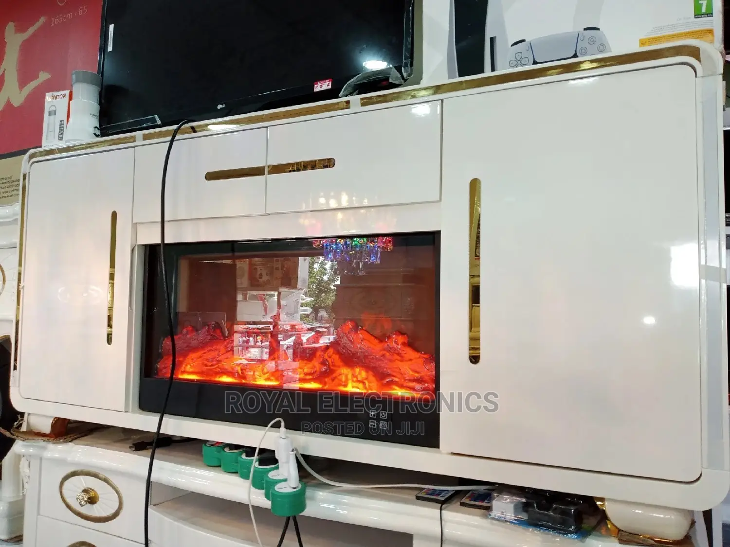 Latest Modern TV Stand With Electric Fireplace Storage