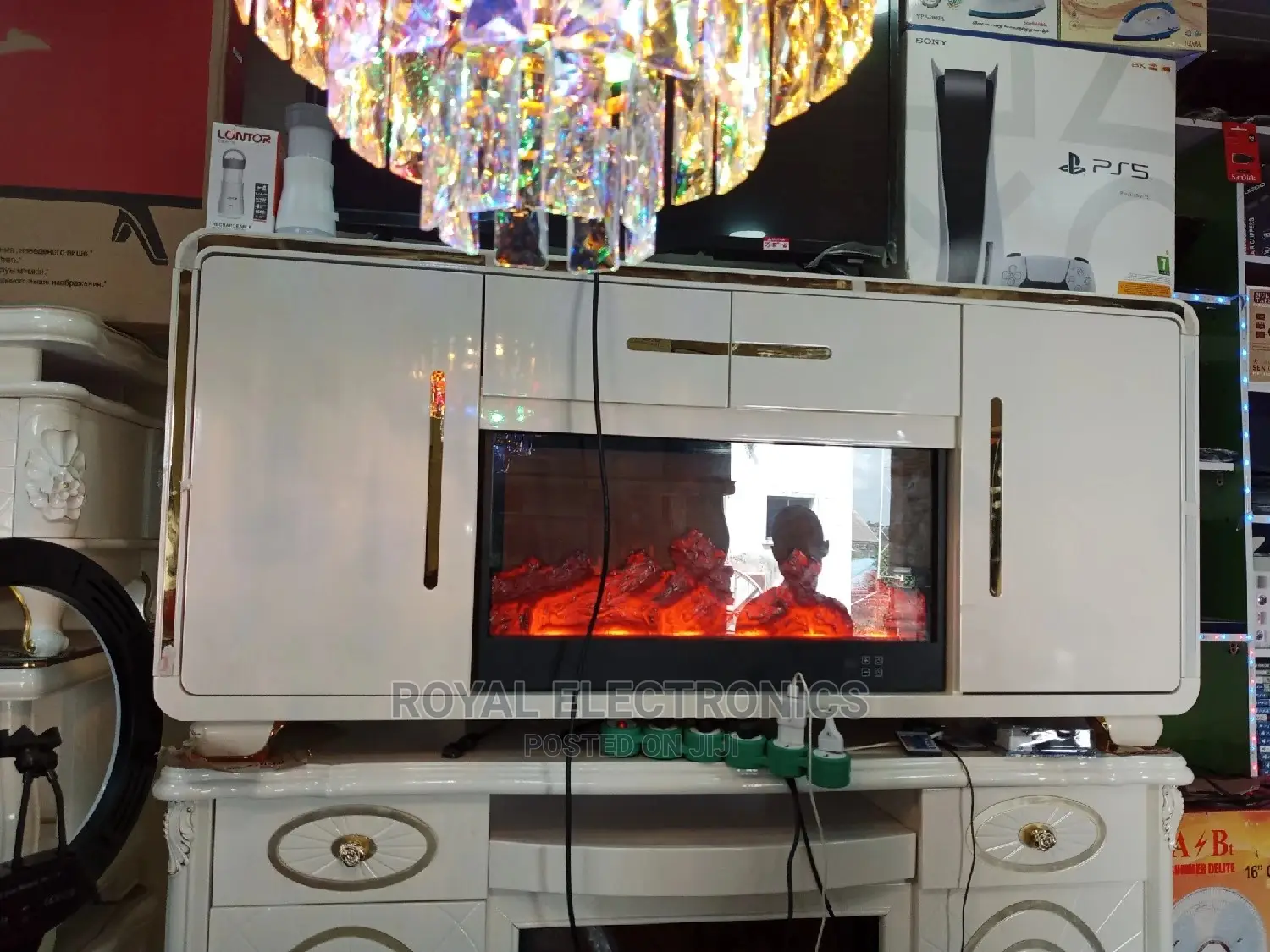 Very New Modern TV Stand With Electric Fireplace Storage
