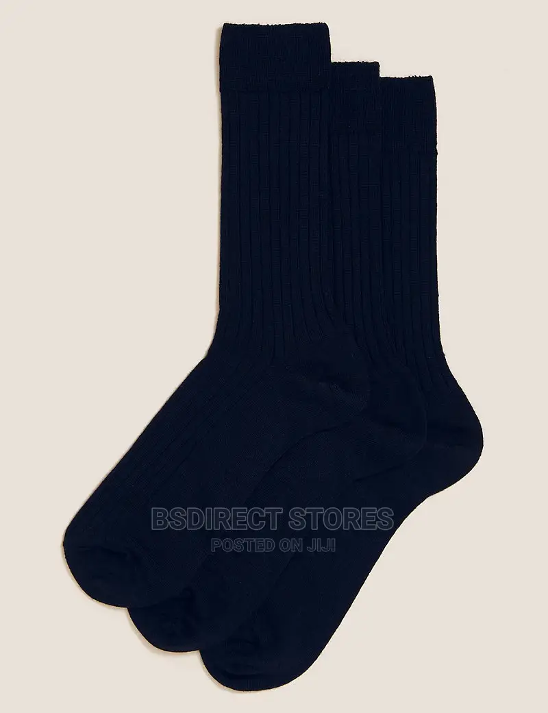 Marks And Spencer BLACK 3 Pack Luxury Lambswool Smart Socks