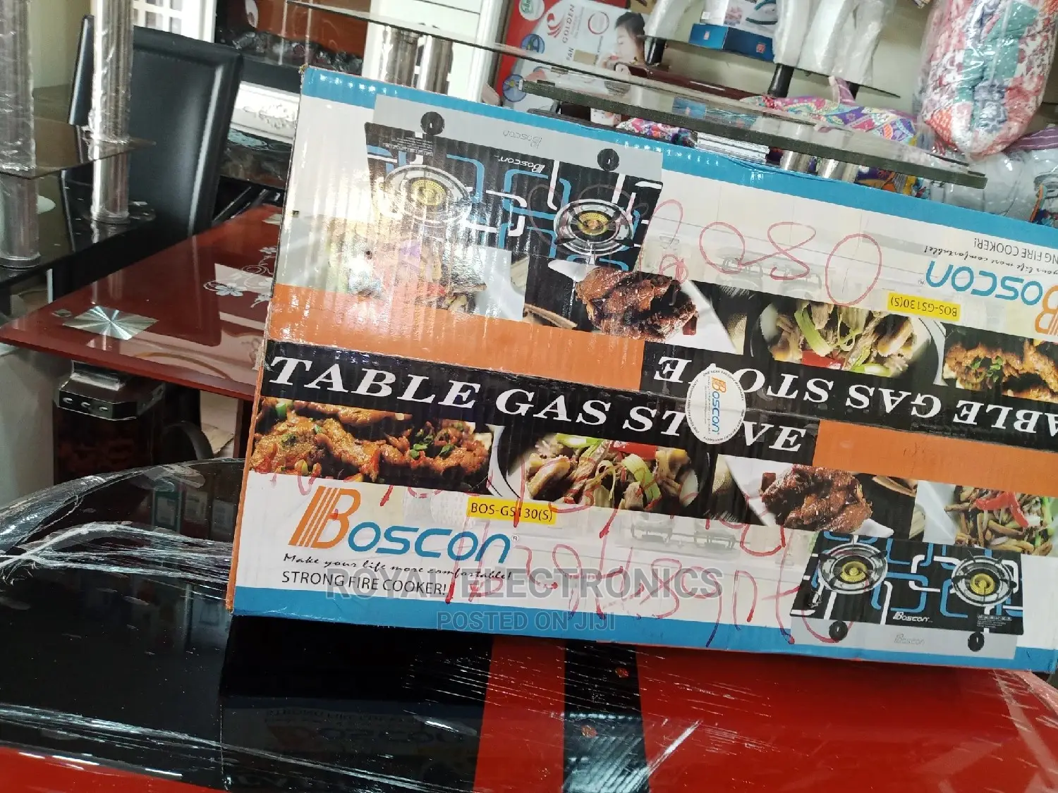 Powerful Boscon Glass Top Table Gas Stove