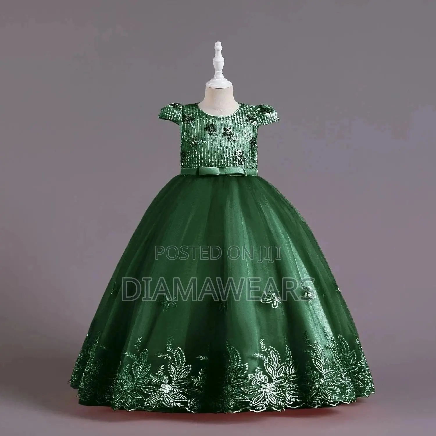 Wine Red Sequence Ball Gown
