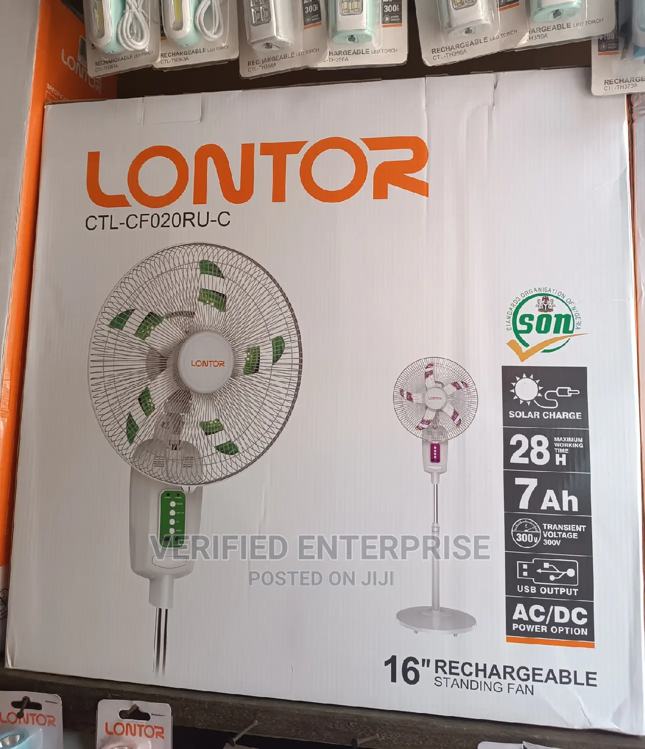 Lontor Rechargeable Fan - 16 Inches