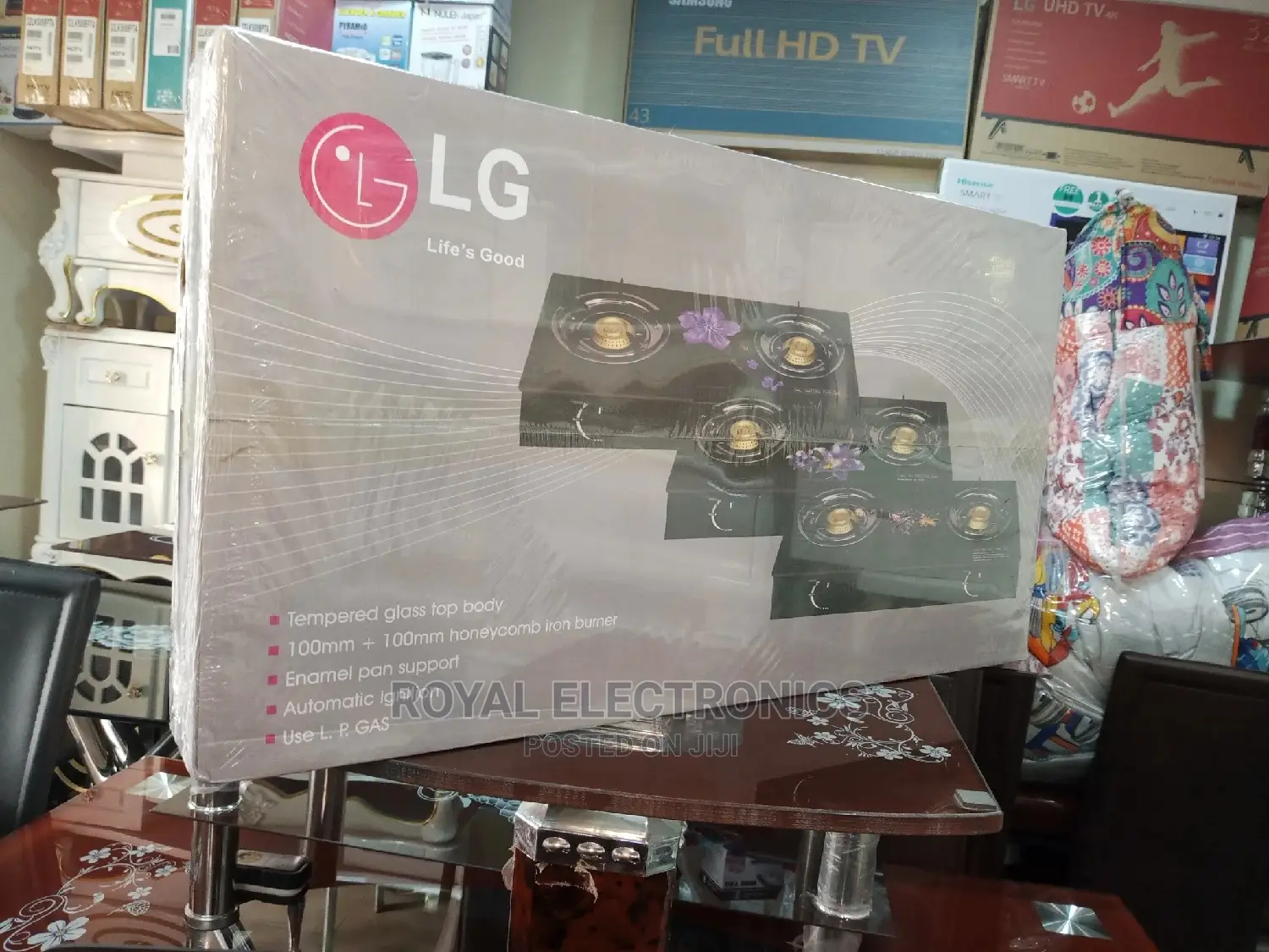 Authentic LG Double Burner Glass Top Gas Cooker
