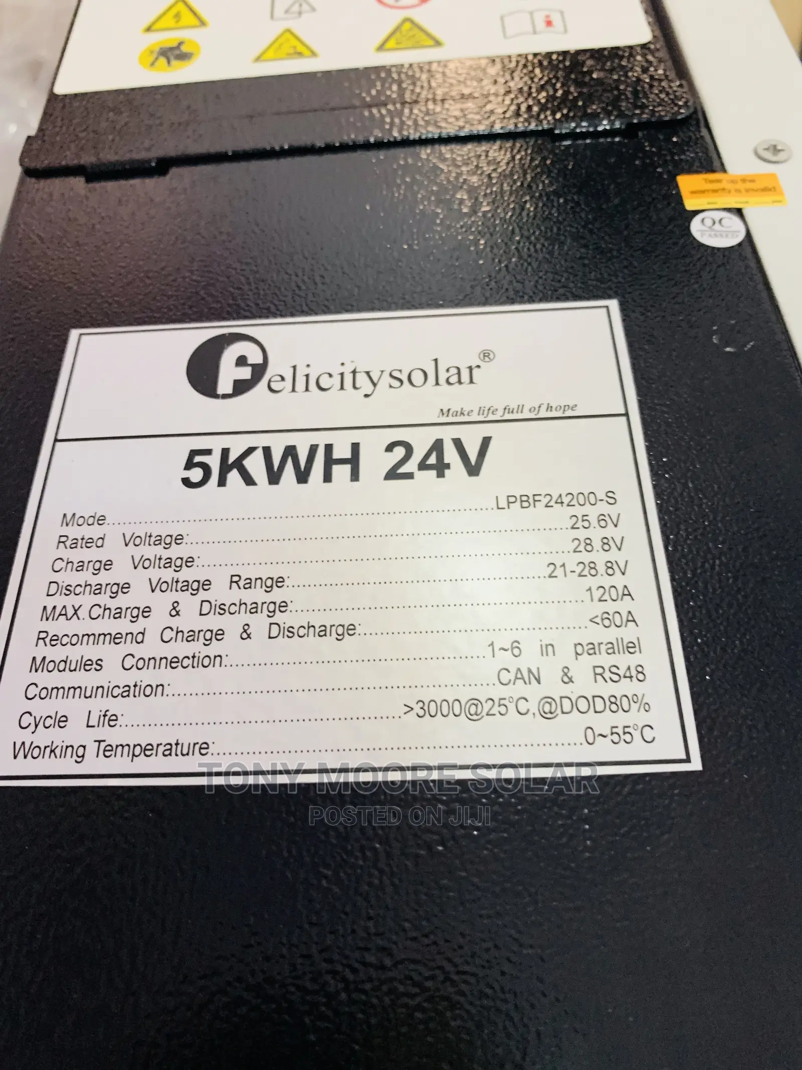 5kwh 24v 200ah Felicity Ion Lithium Battery