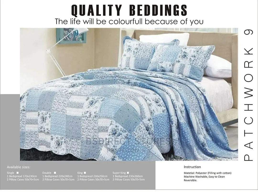 Cotellia Moonstar Blue Luxury Embroidery Bedspread Superking