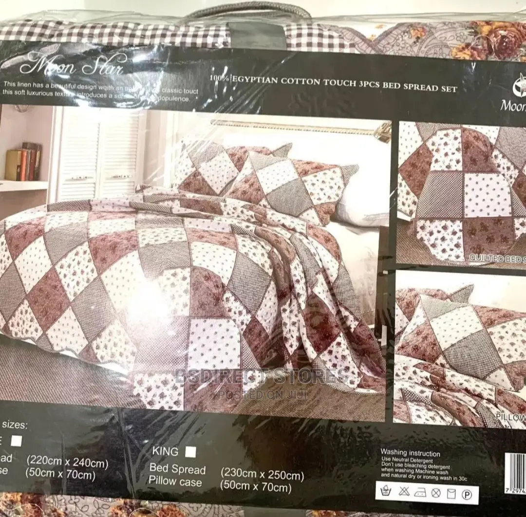 Cotellia Moonstar Brown Embroidery Bedspread Super King Size