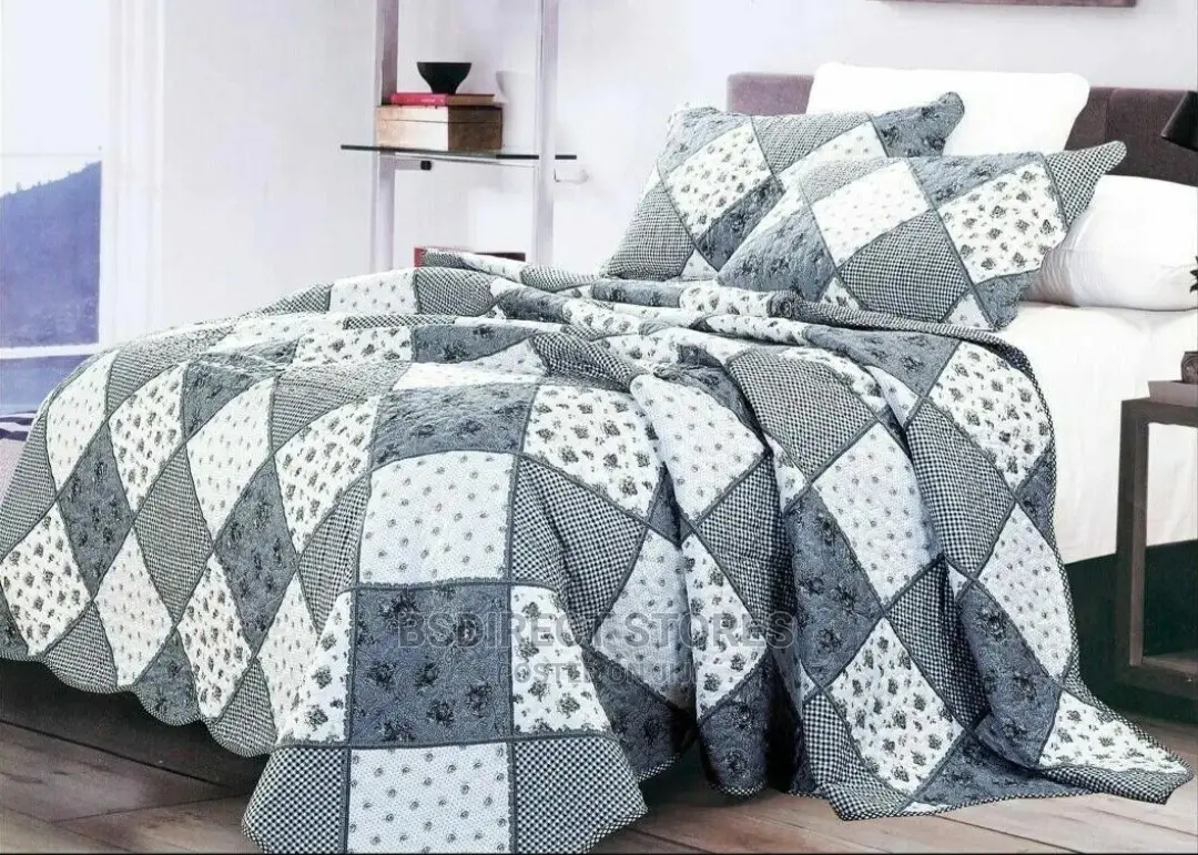 Cotellia Moonstar Black/White Embroidery Bedspread Superking