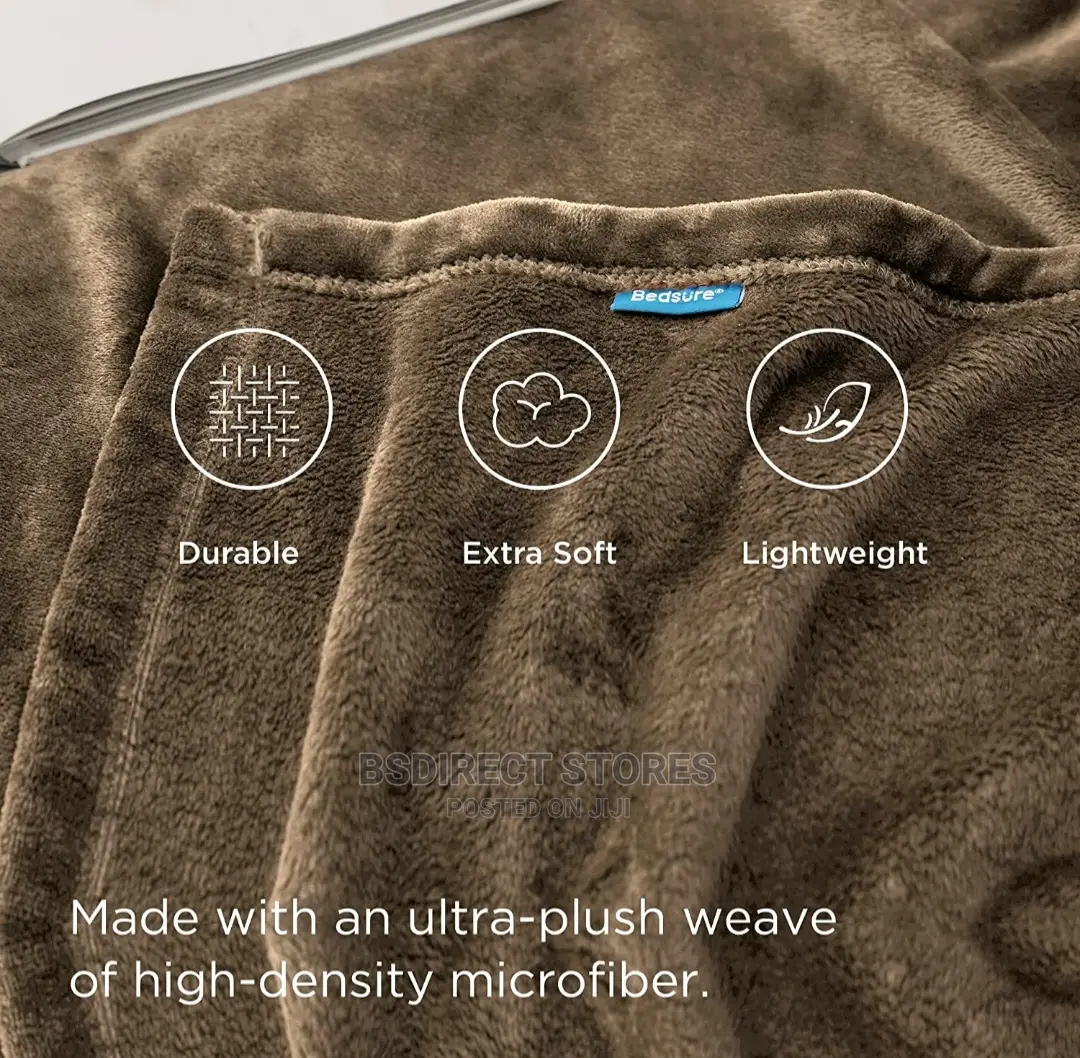 Bedsure Camel Fleece Bedspread King Fluffy Flannel Blanket