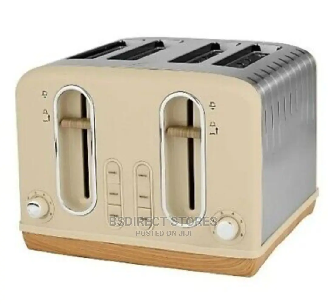 George Home CREAM Stainless Steel 4 Slice Deep Slots Toaster