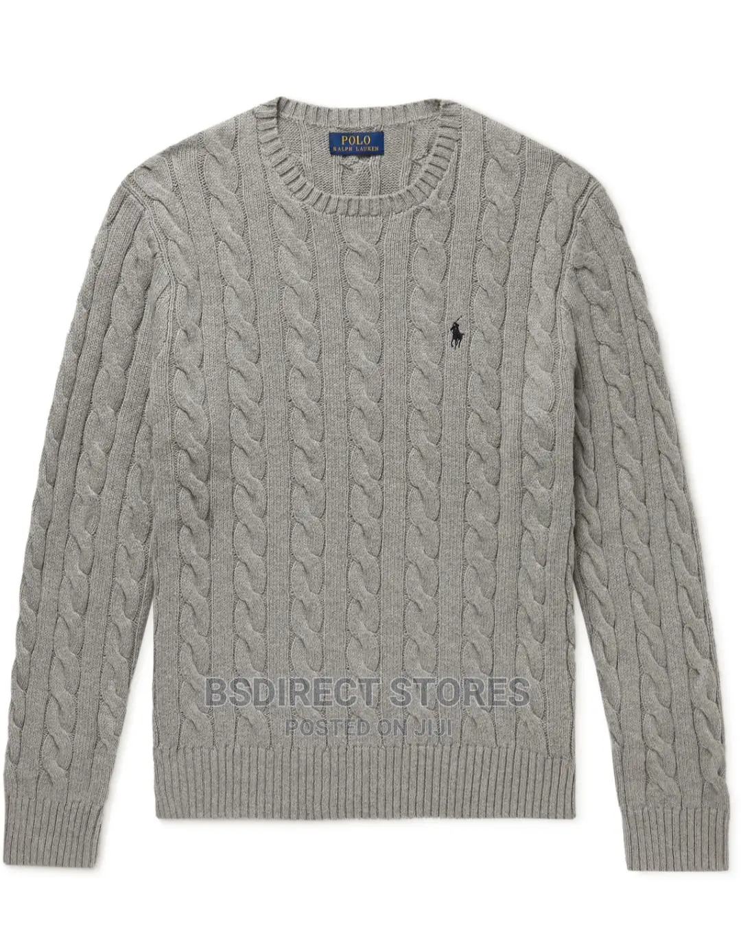 Polo Ralph Lauren Grey Men's Cable Knit Long Sleeve Sweater