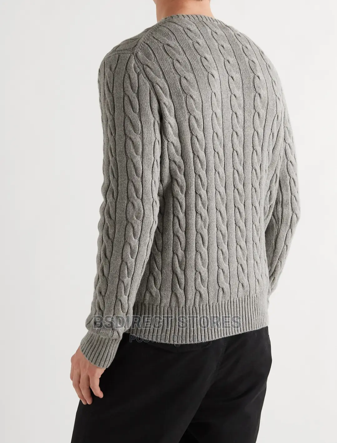 Polo Ralph Lauren Grey Men's Cable Knit Long Sleeve Sweater