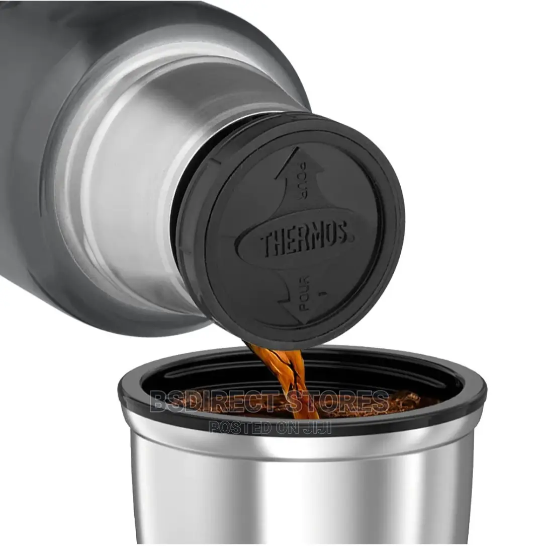 Thermos Gun Metal 1.2L King Stainless Steel Flask Vacuum