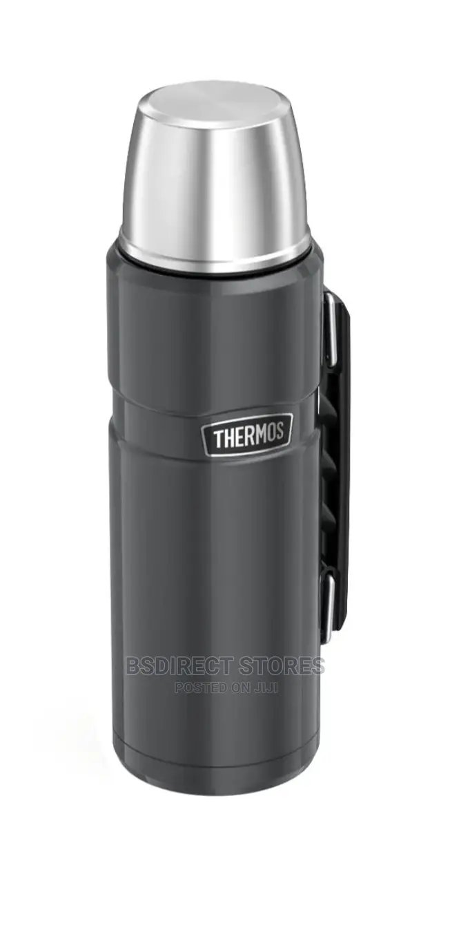 Thermos Gun Metal 1.2L King Stainless Steel Flask Vacuum