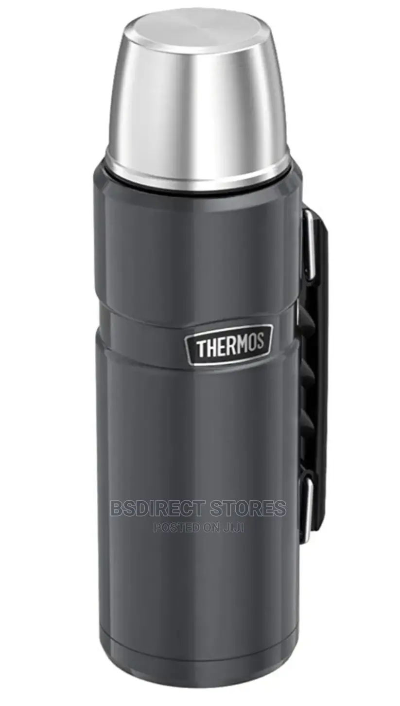 Thermos Gun Metal 1.2L King Stainless Steel Flask Vacuum