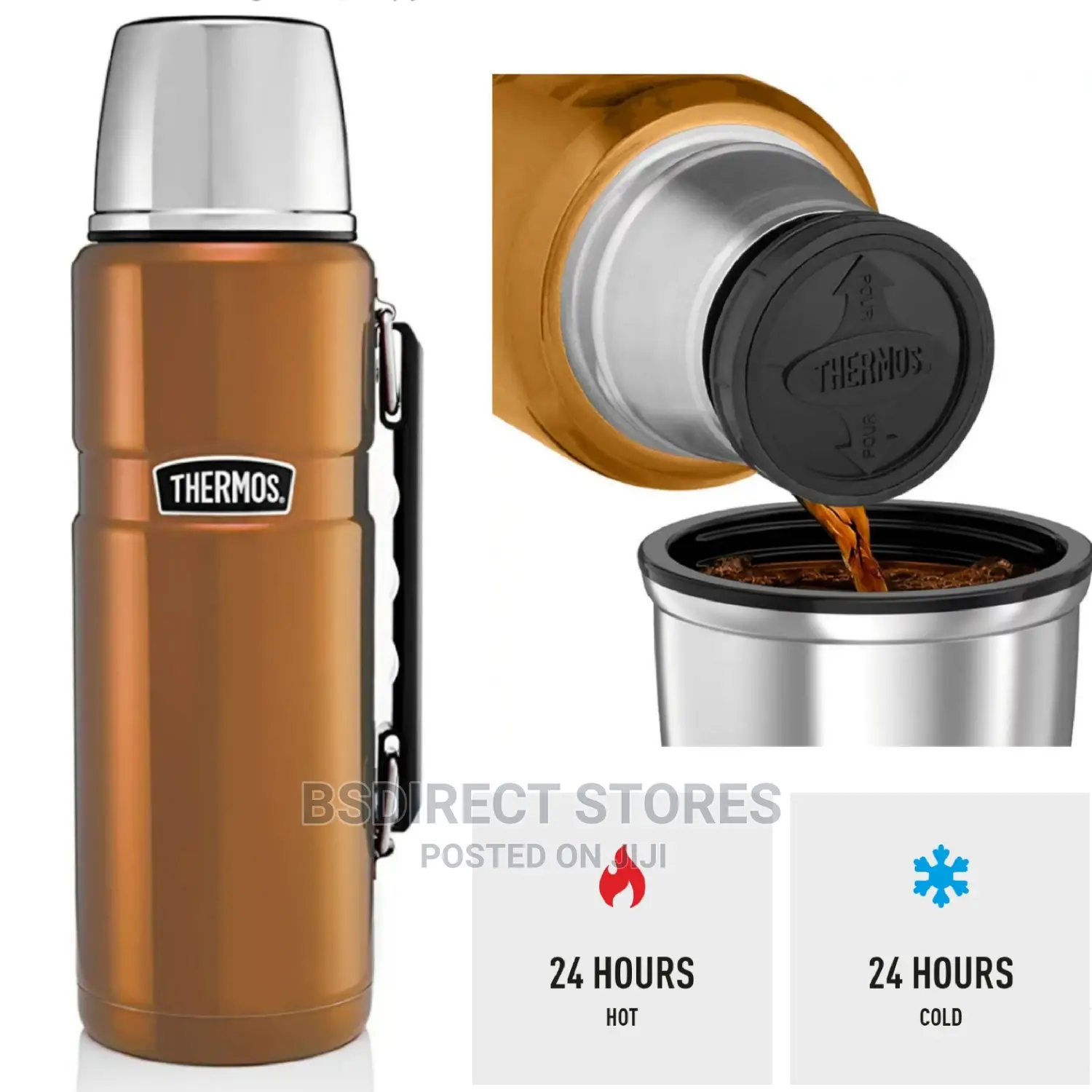 Thermos Copper 1.2L King Stainless Steel Flask Vacuum